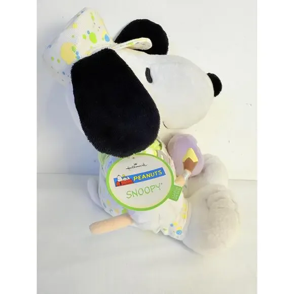 Hallmark Snoopy White Easter Themed Cap Painted Egg Collectible Plush Toy - Picture 3 of 12